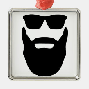 Beard and Sunglasses Metal Ornament