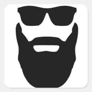 Beard and Sunglasses Square Sticker