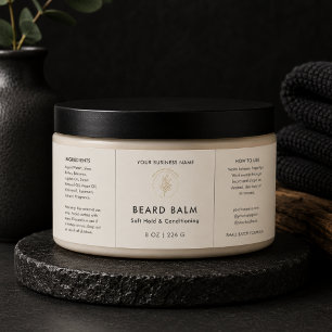 Beard Balm Logo Jar Barber Cosmetic Label