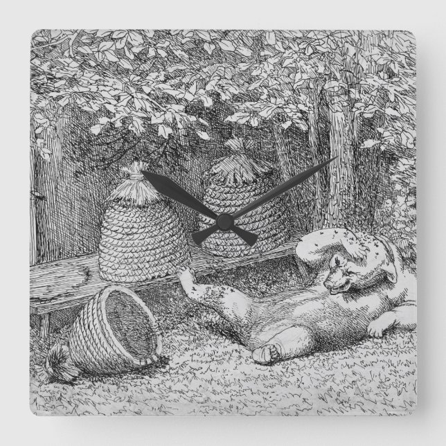 Beard - Bear Stung by Bees Square Wall Clock (Front)