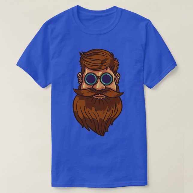 Beard bearded bearded bearer hipster T-Shirt (Design Front)