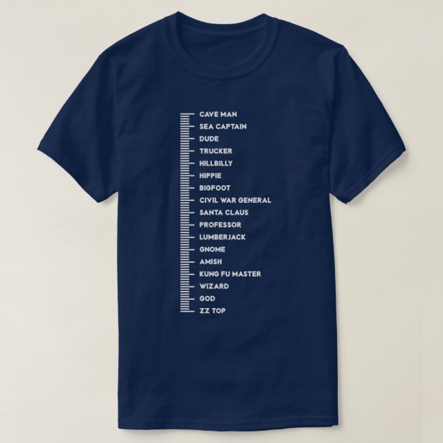 Beard Chart Funny Measure T-Shirt (Design Front)