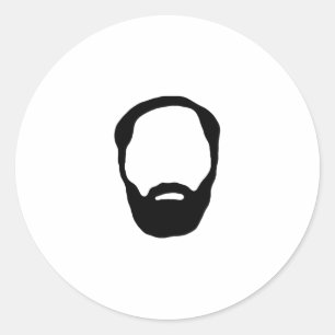 beard classic round sticker