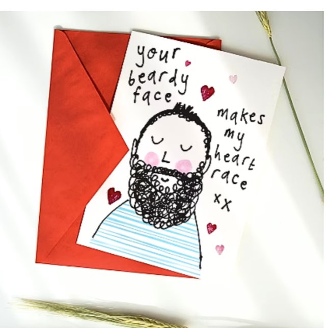 Beard Face Carte de Saint Valentin - Anniversaire  (Créateur téléchargé)