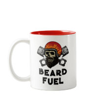 BEARD FUEL Funny Men's Skull & Flames Joke Gift
