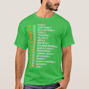 Beard Growth Chart Beard Length Linered Beard Leng T-Shirt
