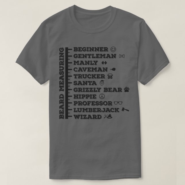Beard Growth Scale Measuring Classic TShirt (Design Front)