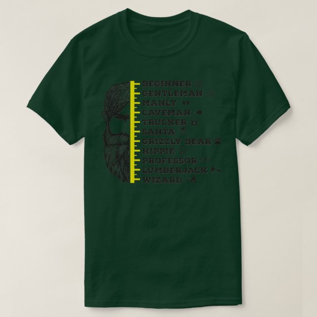 Beard Growth Scale Measuring T-Shirt (Design Front)