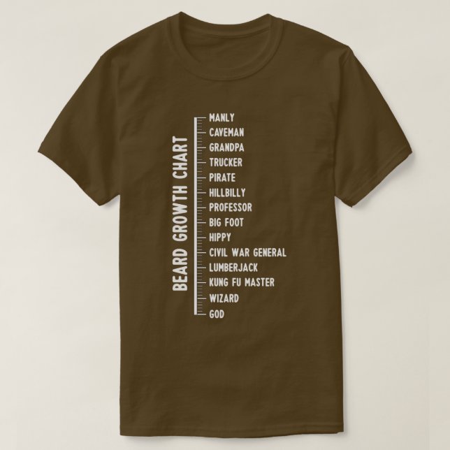 Beard Lover Scale Funny Beard Growth Chart T-Shirt (Design Front)