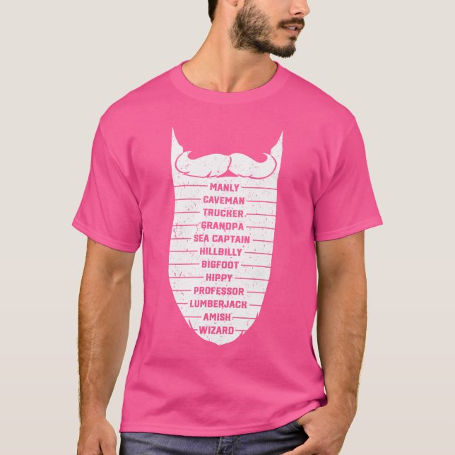 Beard Measurement Chart Funny Beard Length Beard M T-Shirt (Front)