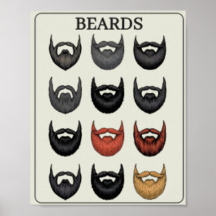 Beard Rating Scale Funny Wall Art for Bearded Me