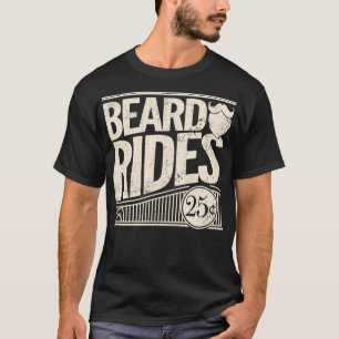 Beard Rides Funny Vintage Distressed Mens Beard T-Shirt
