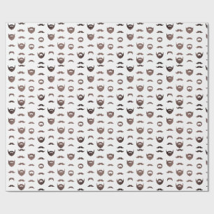 Beard Silhouette Wrapping Paper Funny Facial Hair