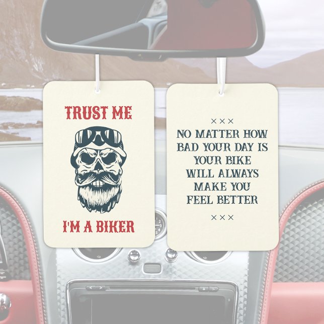 Beard Skull | Motorcycle | Trust me I'm a biker Air Freshener (Creator Uploaded)