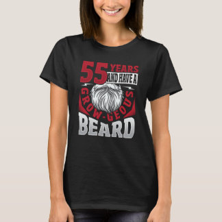 Bearded 55 Years Birthday Beard T-Shirt