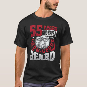 Bearded 55 Years Birthday Beard T-Shirt