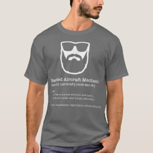 Bearded Aircraft Mechanic Airplane Maintenance Pl T-Shirt