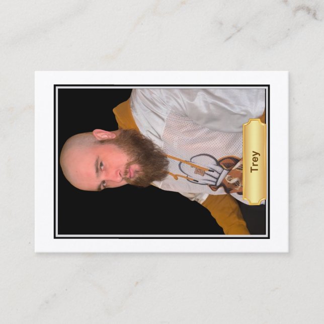 Bearded Baker Banter Trading Cards: Trey Jersey Calling Card (Front)