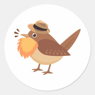 Bearded Bird with Orange Beard Stickers