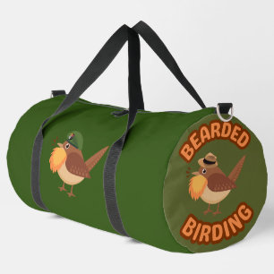 Bearded Birding Gallant Green Beret Bird Large Duffle Bag