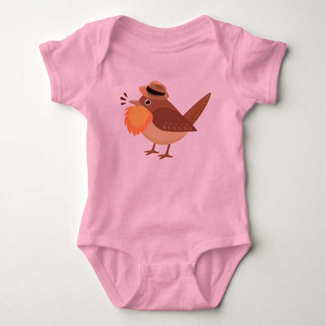 Bearded Birding One-Piece Baby Bodysuit (Front)