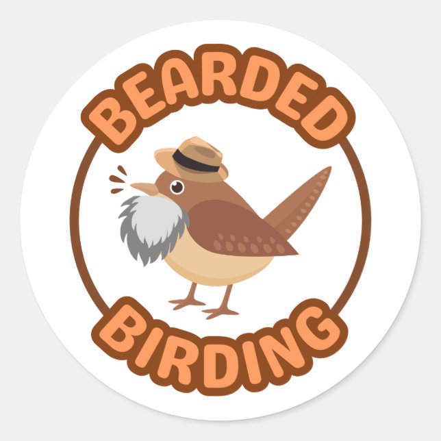 Bearded Birding with Grey Beard Sticker (Front)