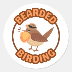 Bearded Birding with Orange Beard Stickers