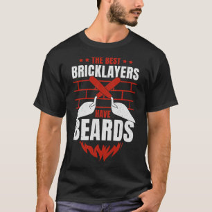 Bearded Bricklayer Brick Mason Beard Gift T-Shirt