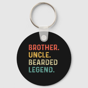Bearded Brother Uncle Beard Legend Vintage Fathers Keychain