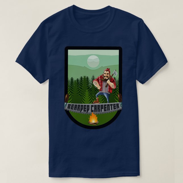 Bearded Carpenter 2 T-Shirt (Design Front)
