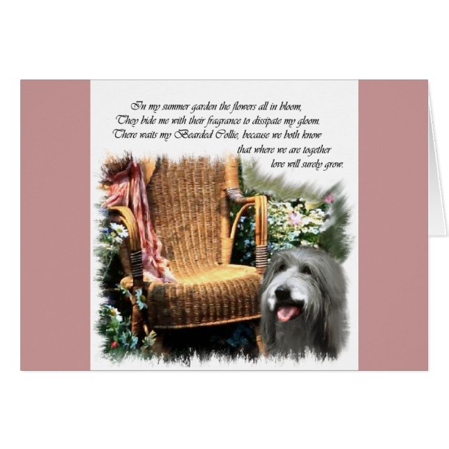 Bearded Collie Art Gifts (Front Horizontal)