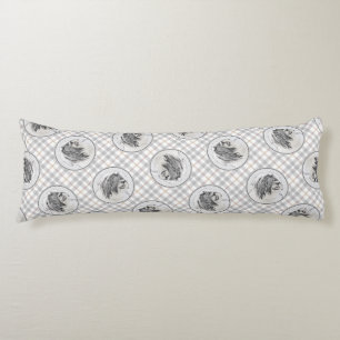 Bearded Collie Beardie Black Drawing Cute Dog Art Body Pillow