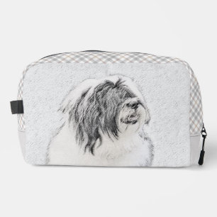 Bearded Collie Beardie Black Drawing Cute Dog Art Dopp Kit