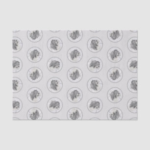 Bearded Collie Beardie Black Drawing Cute Dog Art Tissue Paper