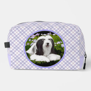 Bearded Collie Beardie Black Painting Cute Dog Art Dopp Kit