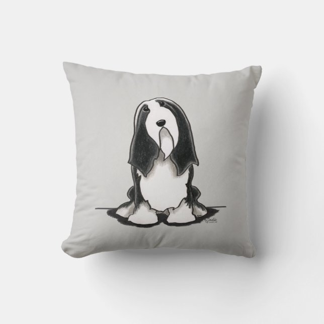 Bearded Collie Beardie Sit Pretty Throw Pillow (Front)