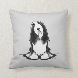 Bearded Collie Beardie Sit Pretty Throw Pillow