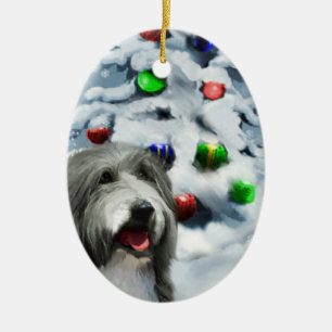 Bearded Collie Christmas Gifts Ornament