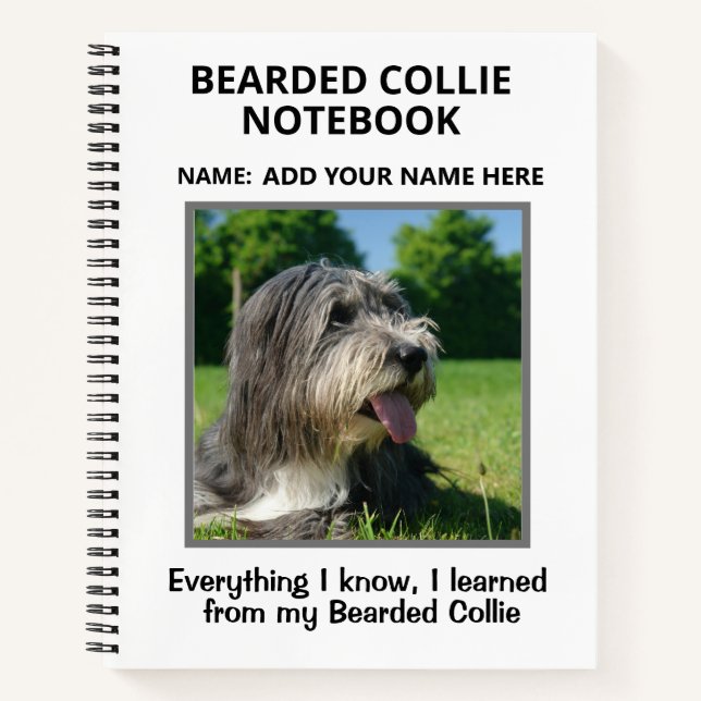Bearded Collie Composition Notebook (Front)
