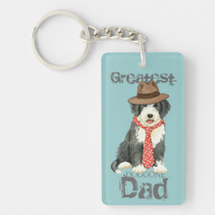 Bearded Collie Dad Keychain