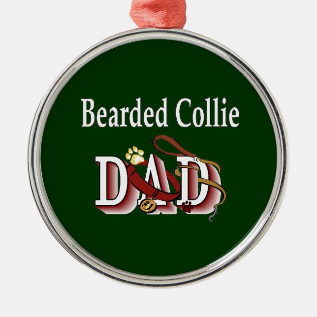 Bearded Collie Dad Metal Ornament (Front)