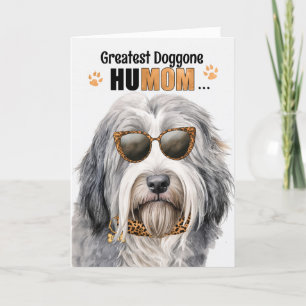 Bearded Collie Dog Best HuMOM Ever Mother's Day Holiday Card