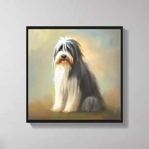 Bearded Collie Dog  Canvas Print