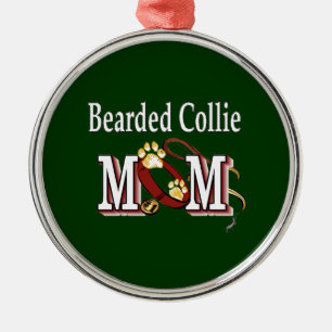 Bearded Collie Dog MOM Metal Ornament