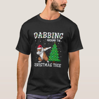 Bearded Collie Dog Santa Hat Dabbing Around the Xm T-Shirt