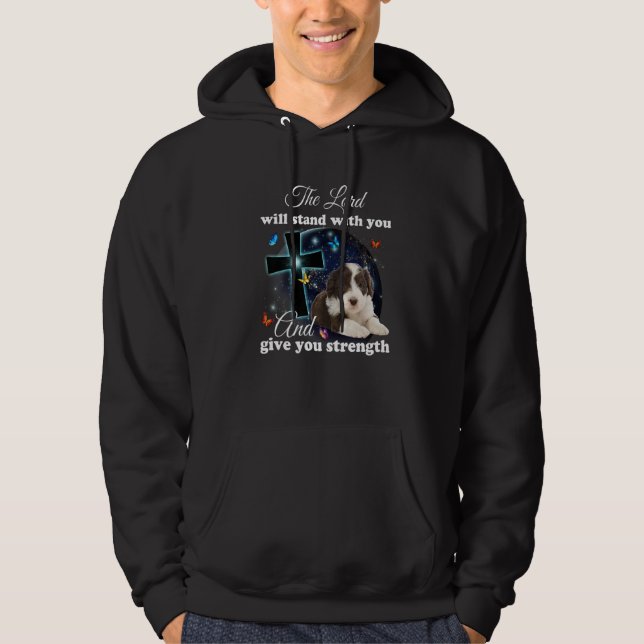 Bearded Collie Dog The Lord Will Stand With You Ch Hoodie (Front)