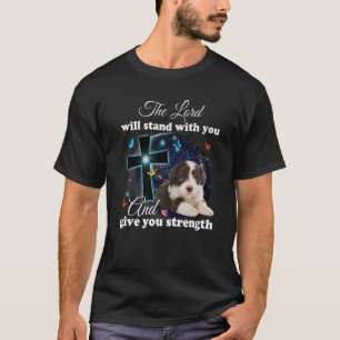 Bearded Collie Dog The Lord Will Stand With You Ch T-Shirt