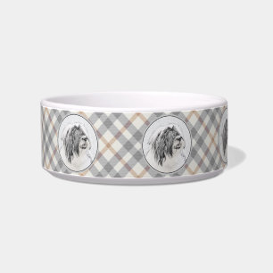 Bearded Collie Drawing - Cute Original Dog Art Bowl