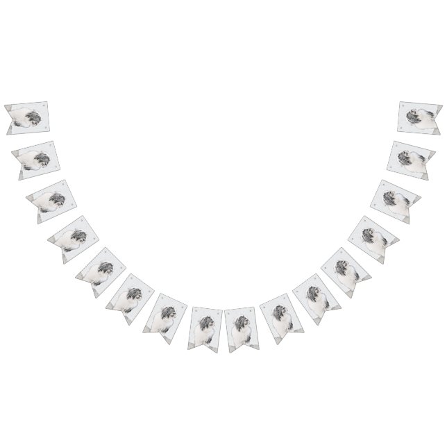 Bearded Collie Drawing - Cute Original Dog Art Bunting Flags (All)