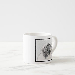 Bearded Collie Drawing - Cute Original Dog Art Espresso Cup